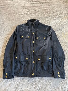 J. Crew Downtown Field Utility military Jacket black canvas XS